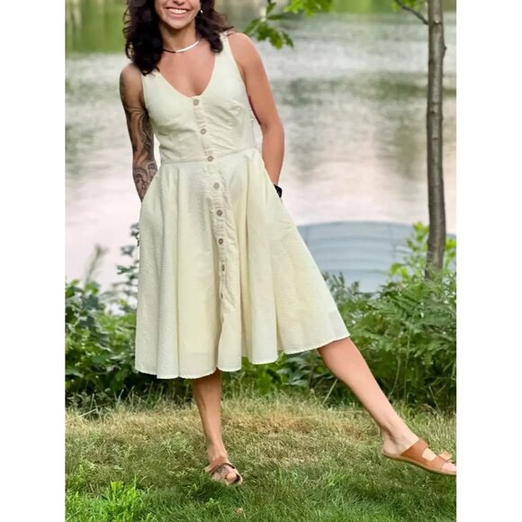 Slate & Willow Seersucker V-Neck Knee Length Dress Size 2 - Picture 6 of 9